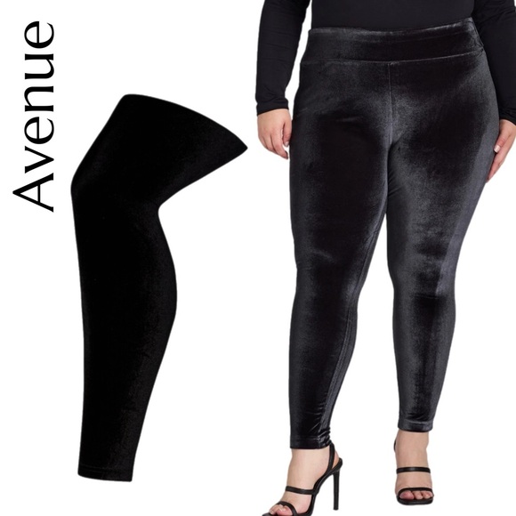 Avenue Pants - Avenue Velvety Dream and Feels so Luxe in the Black Velvet Leggings NWOT